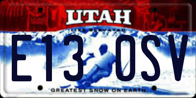 UT license plate E130SV