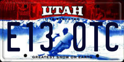 UT license plate E130TC