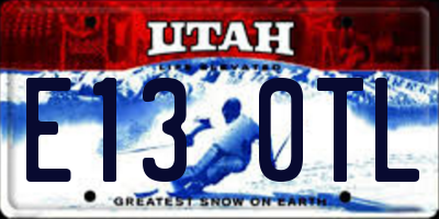 UT license plate E130TL