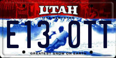 UT license plate E130TT