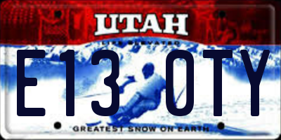 UT license plate E130TY