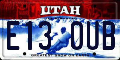 UT license plate E130UB