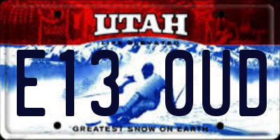 UT license plate E130UD