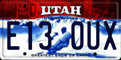 UT license plate E130UX