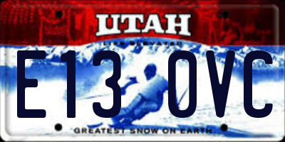 UT license plate E130VC