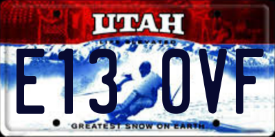 UT license plate E130VF