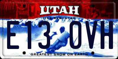 UT license plate E130VH