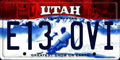 UT license plate E130VI