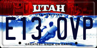 UT license plate E130VP