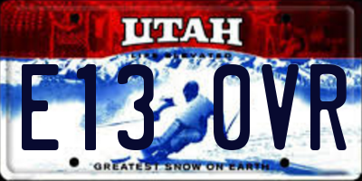 UT license plate E130VR