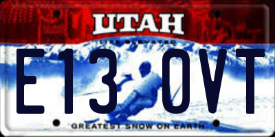 UT license plate E130VT
