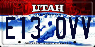 UT license plate E130VV