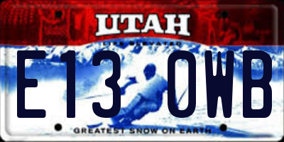 UT license plate E130WB