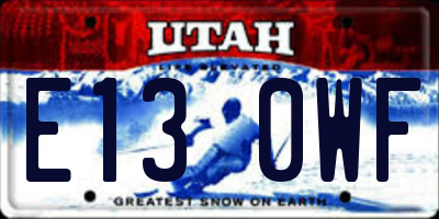 UT license plate E130WF