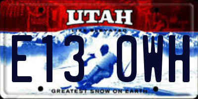 UT license plate E130WH