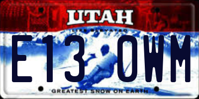 UT license plate E130WM