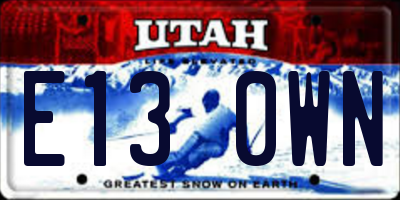UT license plate E130WN