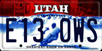 UT license plate E130WS