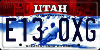 UT license plate E130XG