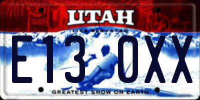 UT license plate E130XX