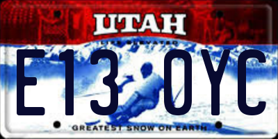 UT license plate E130YC