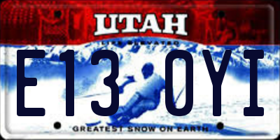 UT license plate E130YI