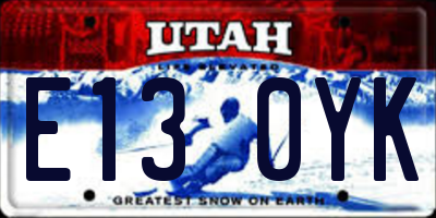 UT license plate E130YK