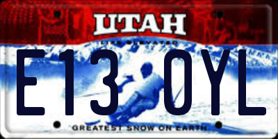 UT license plate E130YL