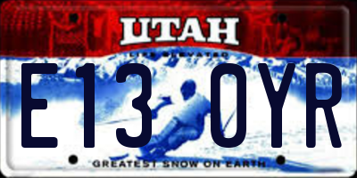 UT license plate E130YR