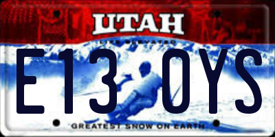 UT license plate E130YS