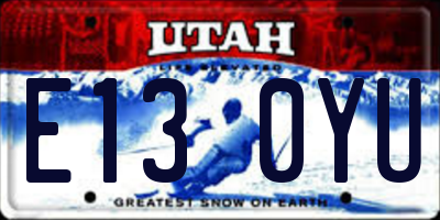 UT license plate E130YU