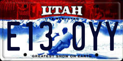 UT license plate E130YY