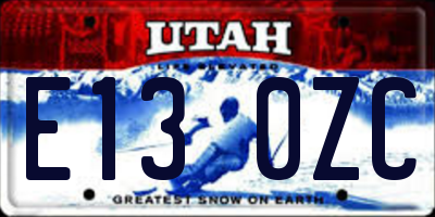 UT license plate E130ZC