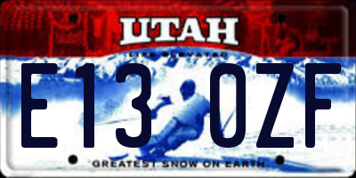 UT license plate E130ZF