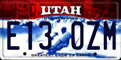 UT license plate E130ZM
