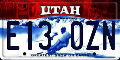 UT license plate E130ZN