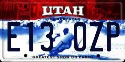 UT license plate E130ZP
