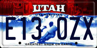 UT license plate E130ZX