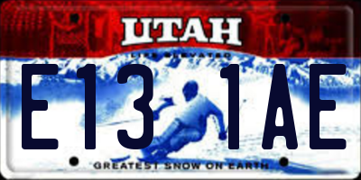 UT license plate E131AE