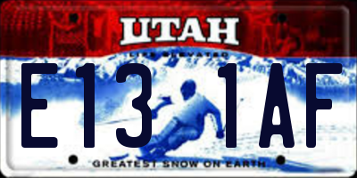 UT license plate E131AF
