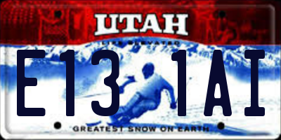 UT license plate E131AI