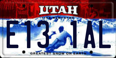 UT license plate E131AL