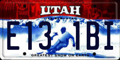 UT license plate E131BI