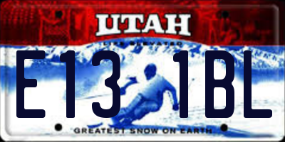 UT license plate E131BL