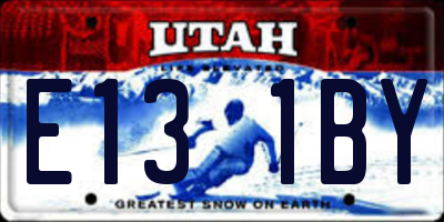 UT license plate E131BY