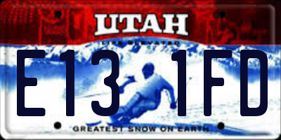 UT license plate E131FD