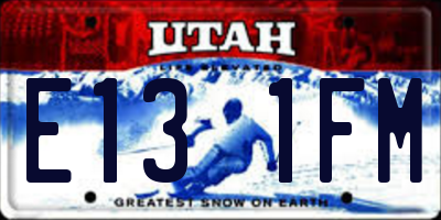 UT license plate E131FM