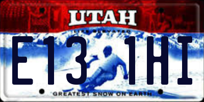 UT license plate E131HI