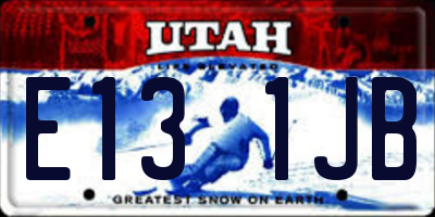 UT license plate E131JB