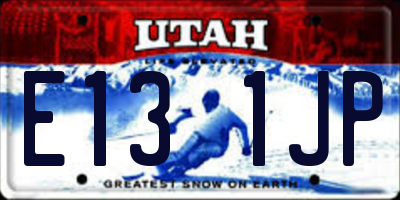 UT license plate E131JP